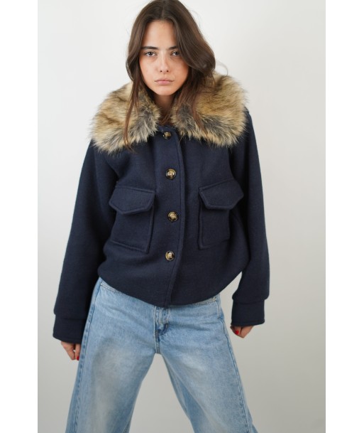 Veste Kara bleu marine pas chere