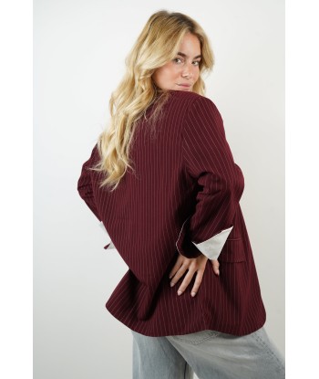 Blazer bordeaux rayé Sia Véritable concentré