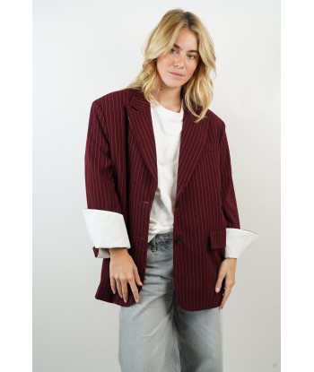 Blazer bordeaux rayé Sia pas cher 