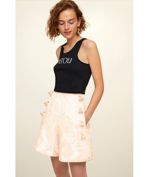 High-waisted silk brocade shorts store