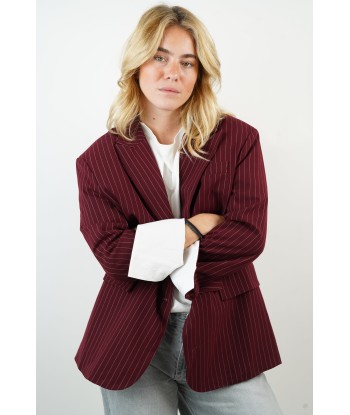 Blazer bordeaux rayé Sia pas cher 