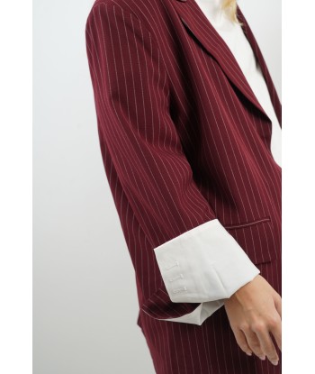 Blazer bordeaux rayé Sia pas cher 