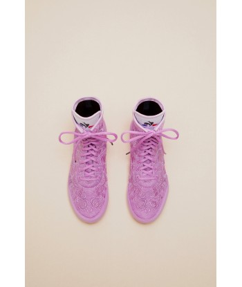 Embroidered high-top trainers - Lilac Faites des économies