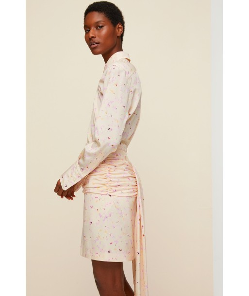 Draped printed silk skirt with back panel meilleur choix