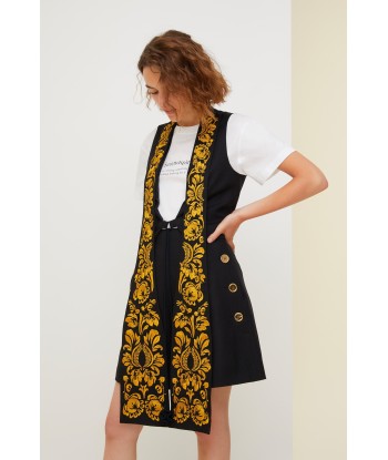 Embroidered lapel velvet gilet 2 - 3 jours ouvrés.