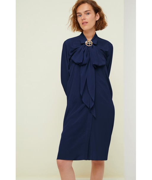 Pussy-bow mini silk shirtdress chez Cornerstreet bien 