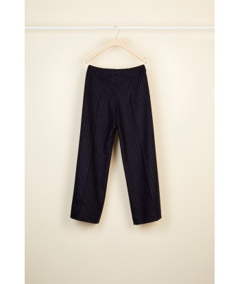 Chalk stripe wool straight leg trousers shop