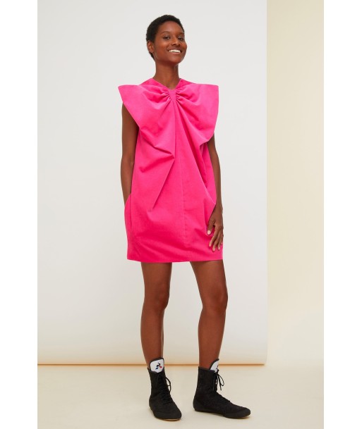 Oversized bow velvet mini dress l'achat 