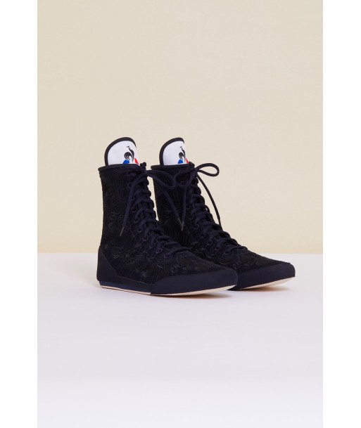 Embroidered high-top trainers - Navy À commander