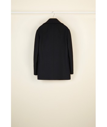 Oversized wool peacoat with embroidered logo ou a consommer sur place