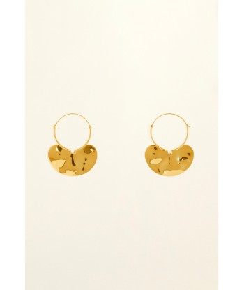 Small hammered brass hoop earrings commande en ligne