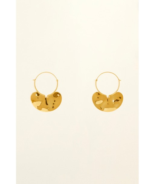 Small hammered brass hoop earrings commande en ligne