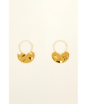 Small hammered brass hoop earrings commande en ligne