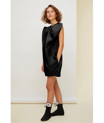 Oversized bow satin mini dress pas chere