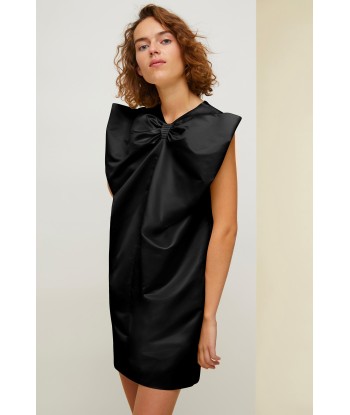 Oversized bow satin mini dress pas chere