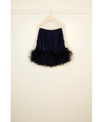 Feather-embellished pleated skirt Fin de série