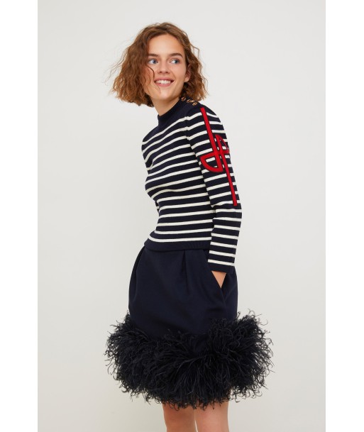 Breton jumper with embroidered logo basket pas cher