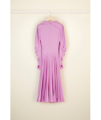 Twisted collar pleated dress acheter