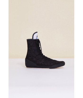 Embroidered high-top trainers - Black Comparez et commandez 