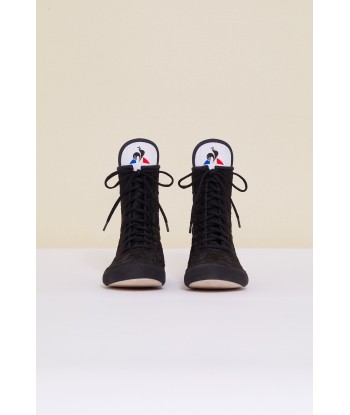 Embroidered high-top trainers - Black Comparez et commandez 