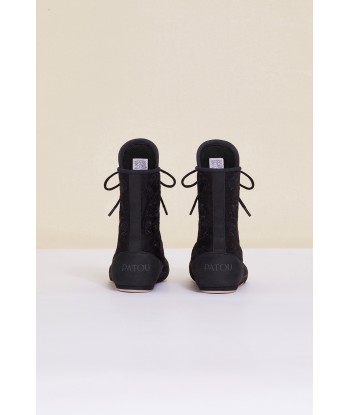 Embroidered high-top trainers - Black Comparez et commandez 