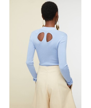 Cut-out wool and silk jumper de technologie