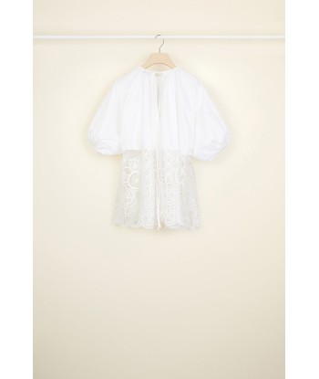 Communion cotton and guipure top solde