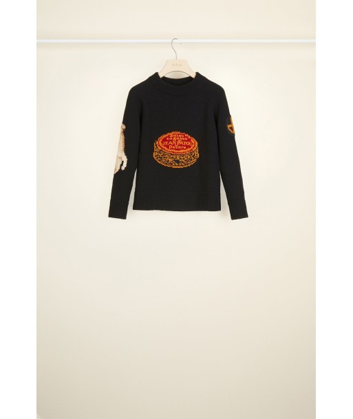 Archive embroidered jacquard wool jumper le concept de la Pate a emporter 