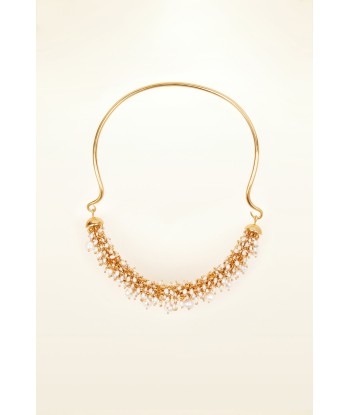 Pearl embellished brass necklace Paris Déstockage Promo