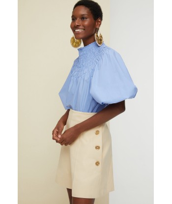 Smock collar poplin crop top en linge