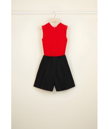 Silk and cotton playsuit solde