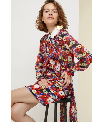 Printed draped silk blouse votre