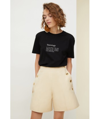 High-waisted cotton shorts Pour