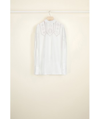 Guipure cut-out cotton top pas cheres