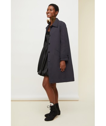 Ruffle hem gabardine coat online