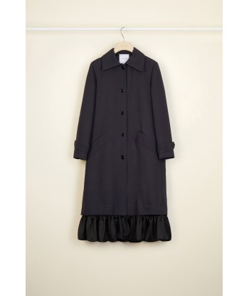 Ruffle hem gabardine coat online