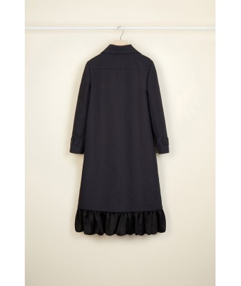 Ruffle hem gabardine coat online