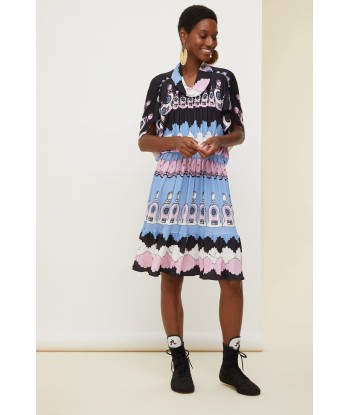 Printed jersey smock dress français