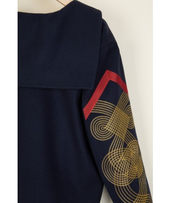 Embroidered wool and cashmere sailor tunic hantent personnes