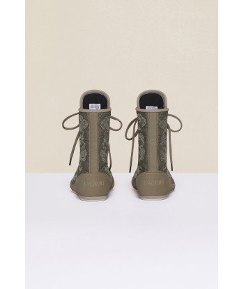 Embroidered high-top trainers - Khaki de technologie