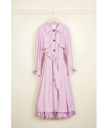 Cotton gabardine trench coat soldes