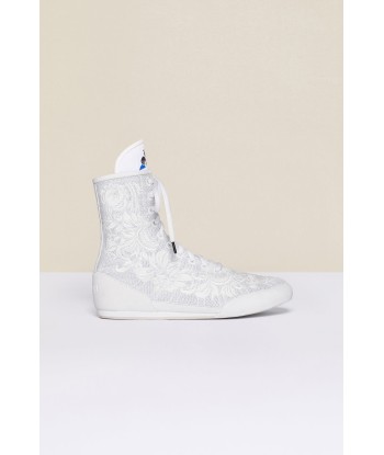 Embroidered high-top trainers - White ouvre sa boutique