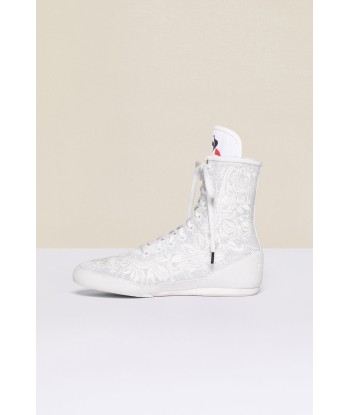 Embroidered high-top trainers - White ouvre sa boutique