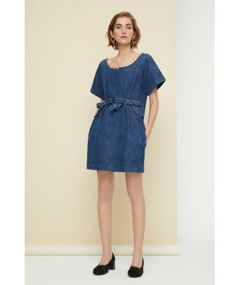 Bow denim minidress en ligne des produits 