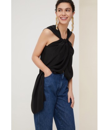 Asymmetrical panel silk top destockage