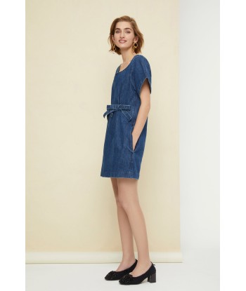 Bow denim minidress en ligne des produits 