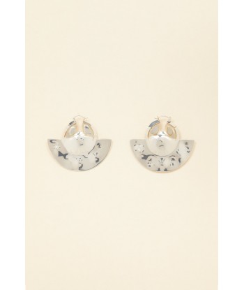 Semicircle brass and stone earrings Comparez et commandez 