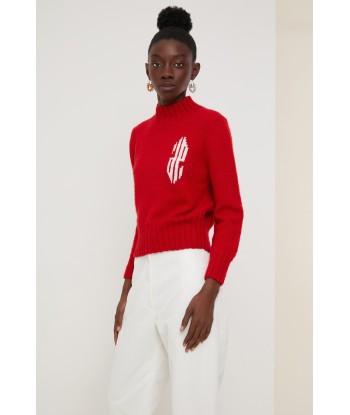 Cropped intarsia logo jumper Comparez et commandez 