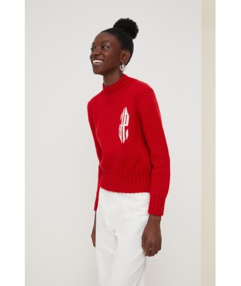 Cropped intarsia logo jumper Comparez et commandez 