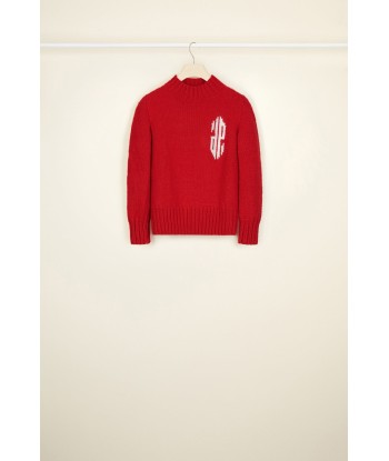 Cropped intarsia logo jumper Comparez et commandez 